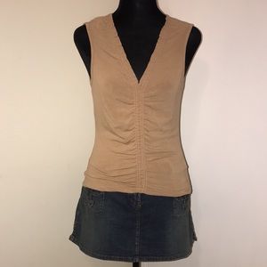 V-Neck Tank w/ Front Ruching